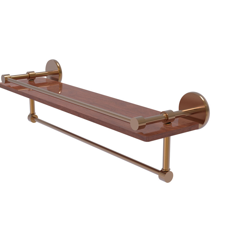 Étagère murale en bois de fer IPE de Dalston, H 5 po x l 22 po x P 5 po, Bronze brossé
