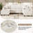 Beige 115.7" Modern U-Shaped Sectional Sofa with Cup Holders, Storage & USB Ports-1923848429