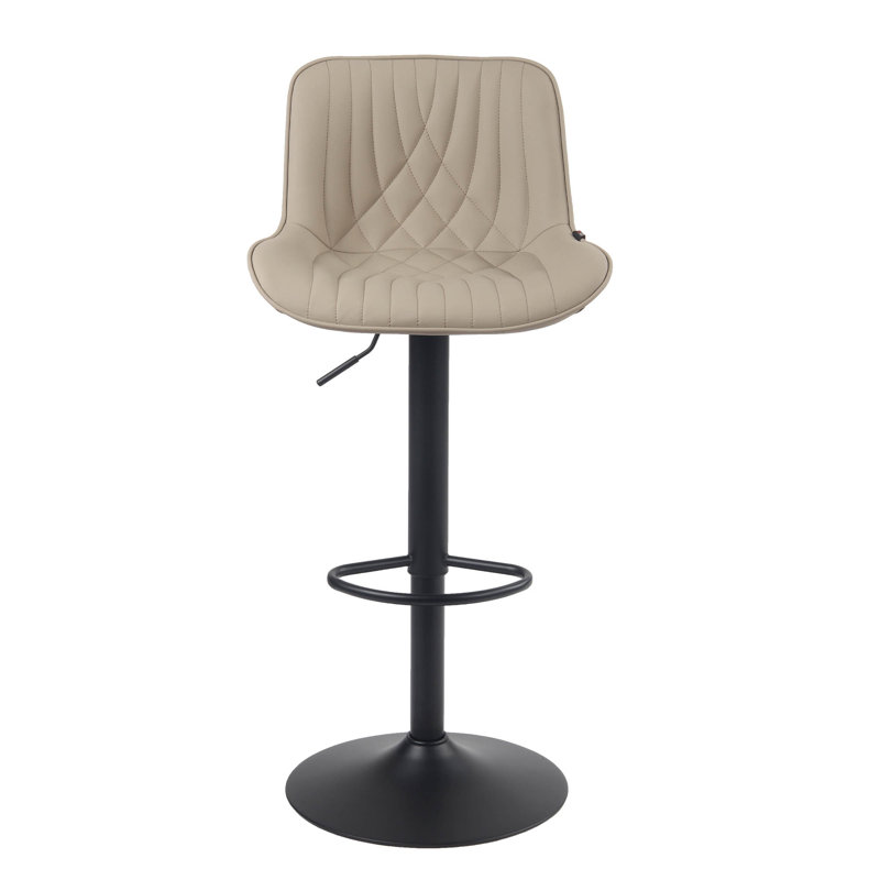 Swivel Bar Stools Modern Leather Upholstered Counter Stools for Kitchen Island, Adjustable Height Stools with Footrest for Home Bar