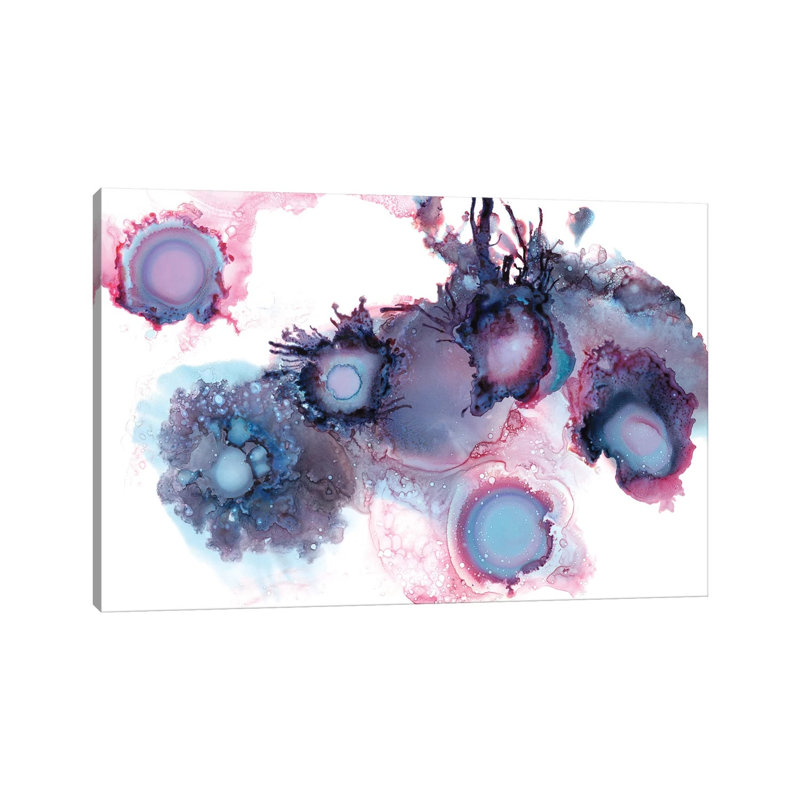 Purple Sea Urchins by LouLouArtStudio - Print on Canvas, Wrapped Canvas, 20.32cm H x 30.48cm W x 1.91cm D