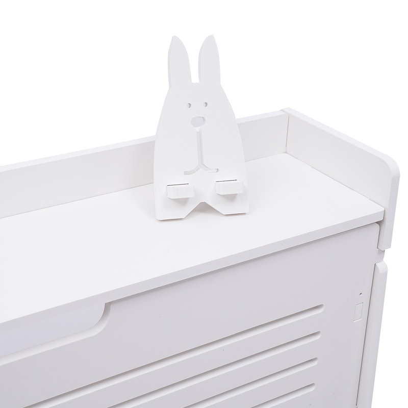 Range-chaussures moderne 3 couches blanc, H 42,91 po x l 27,51 po x P 6,69 po