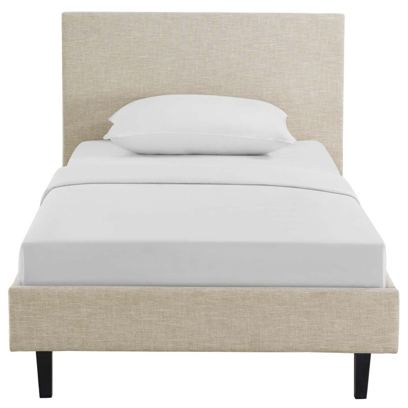 Modway Bed Frame, Twin, Beige