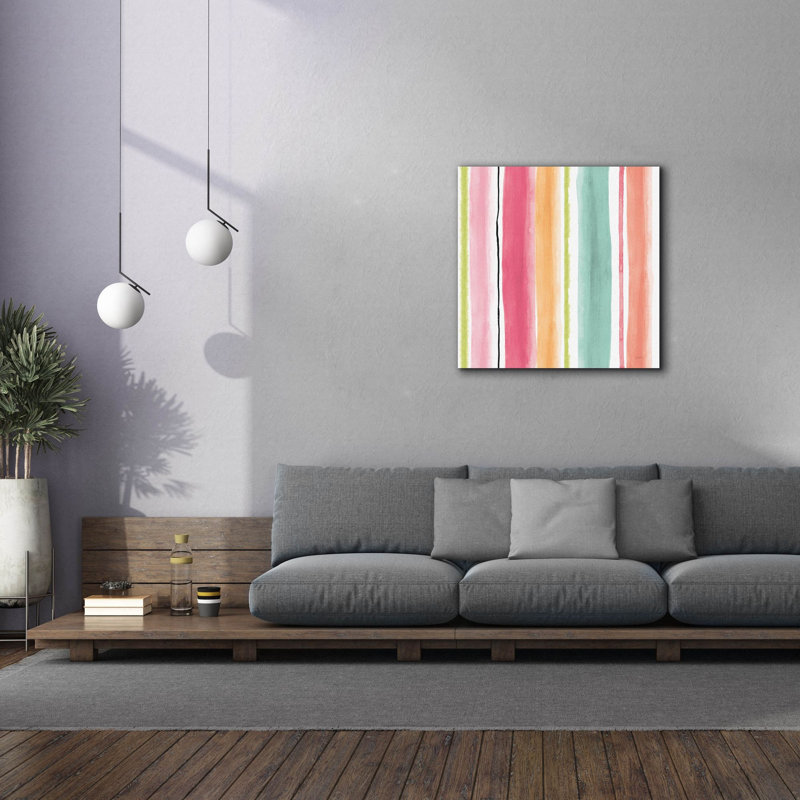 «Pink Somniferums Bright Pattern 2» par Shirley Novak, art mural sur toile, H 37 po x l 37 po x P 1,5 po