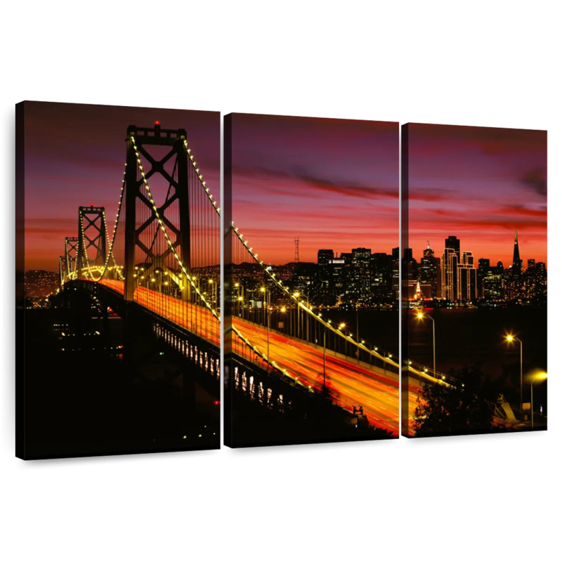 Lilie Glowing San Francisco Bridge, 42" H x 65" W