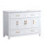 Meuble-lavabo 48 po blanc, armoire de rangement abondante - 4 portes à fermeture douce et 4 tiroirs (à l'exception du lavabo en céramique)