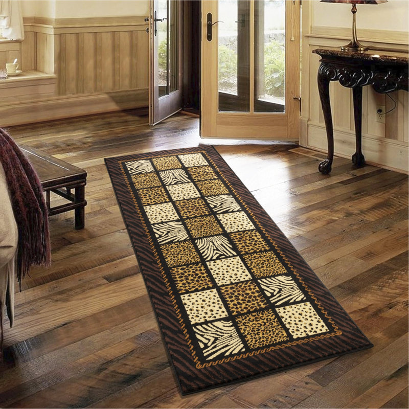 Multi Animal Print Area Rug, Runner 2'7" x 7'3"