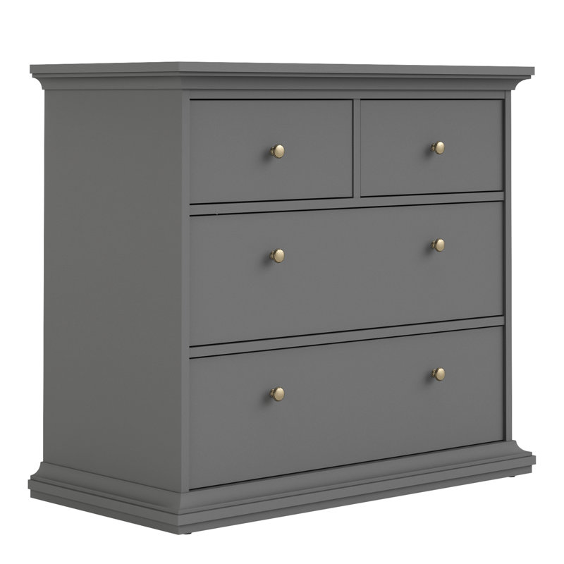 Woodburn 4 - Drawer Chest of Drawers, Matte Grey