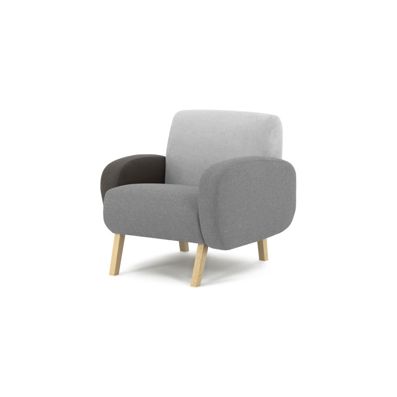Barksdale Velvet Armchair, Grey/Dark Grey