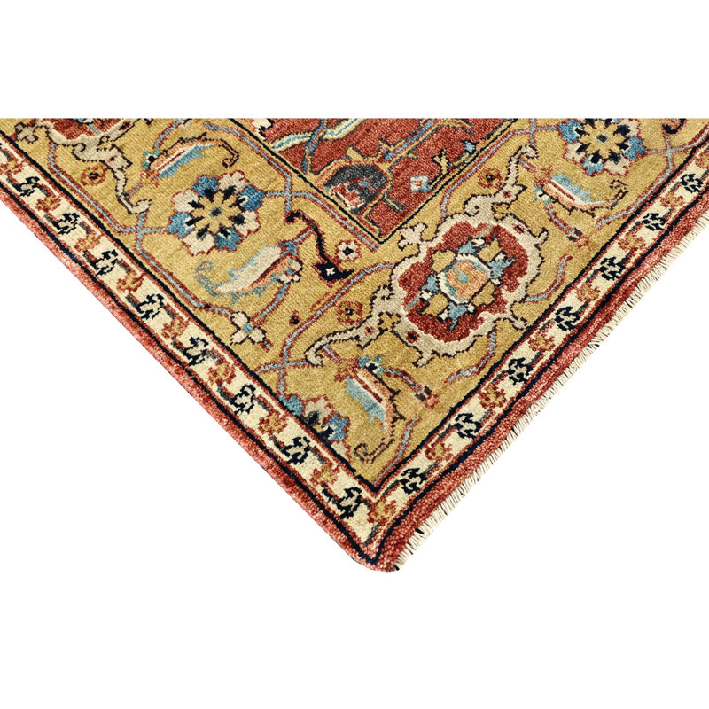 Hand Knotted Wool Oriental Area Rug, Rectangle 4' x 6'
