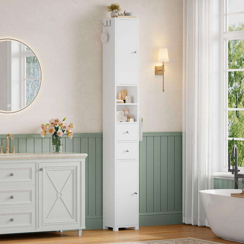 Armoire de rangement de 71,4 po de hauteur avec 2 portes et 2 tiroirs