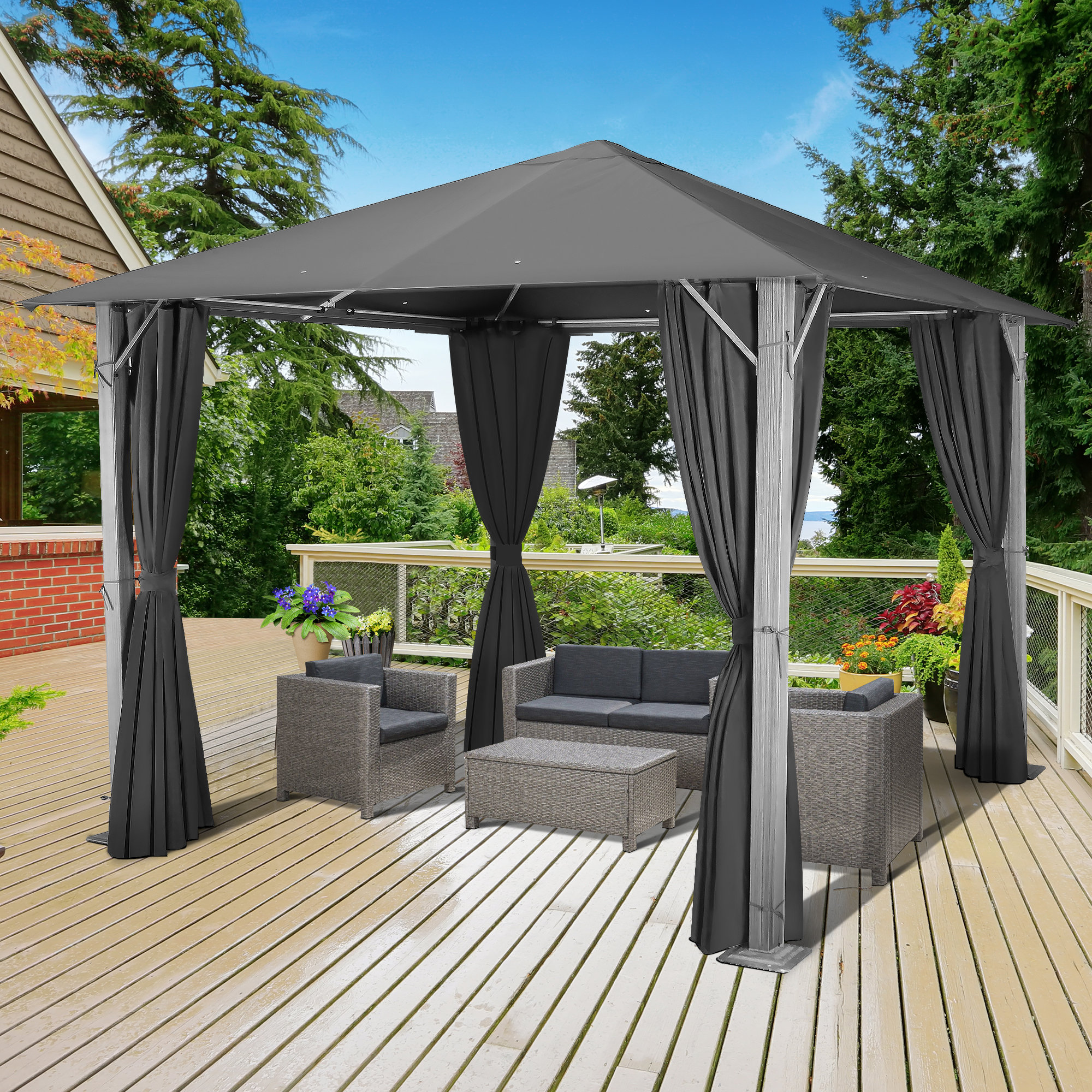 COVERONICS 10 Ft. W X 10 Ft. D Steel Frame Polyester Softtop Patio ...