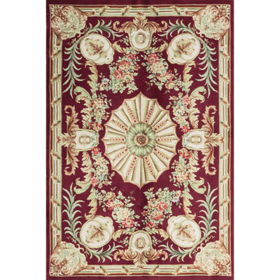 Savonnerie Wool Oriental Area Rug
