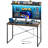 39''W LED Gaming Desk with Hutch and Pegboard, Computer Home Office desks with Power outlet and Shelf-1788366739