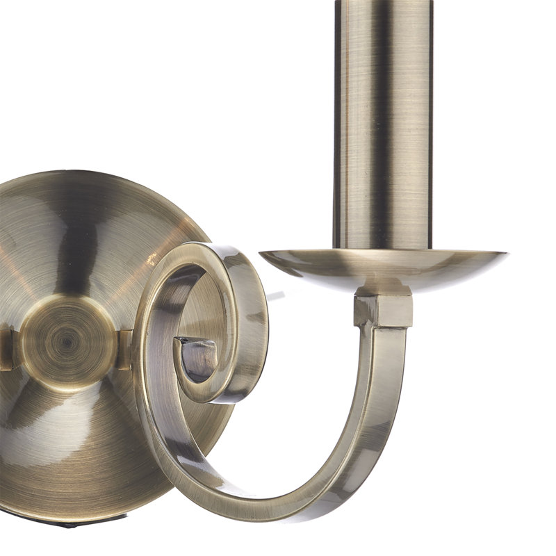 Ameche Candle Wall Light, Antique Brass