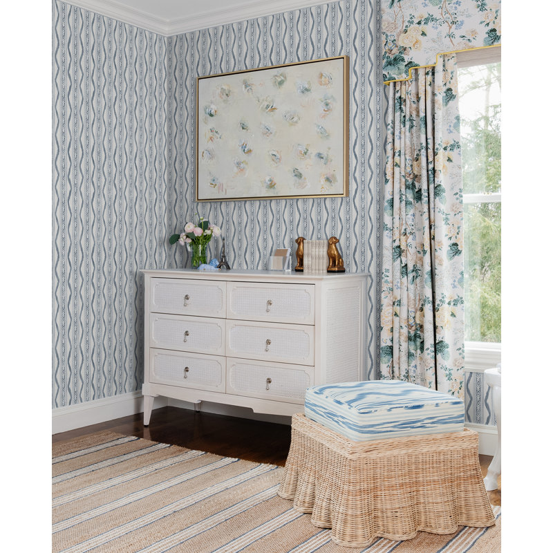 Rouleau de papier peint L 33 pi x l 20,5 po Rhys, Bleu