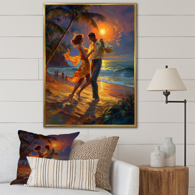 «Rohthash The Couple's Dance Of Love II», reproduction sur toile, H 32 po x l 24 po x P 1 po, Cadre flottant doré