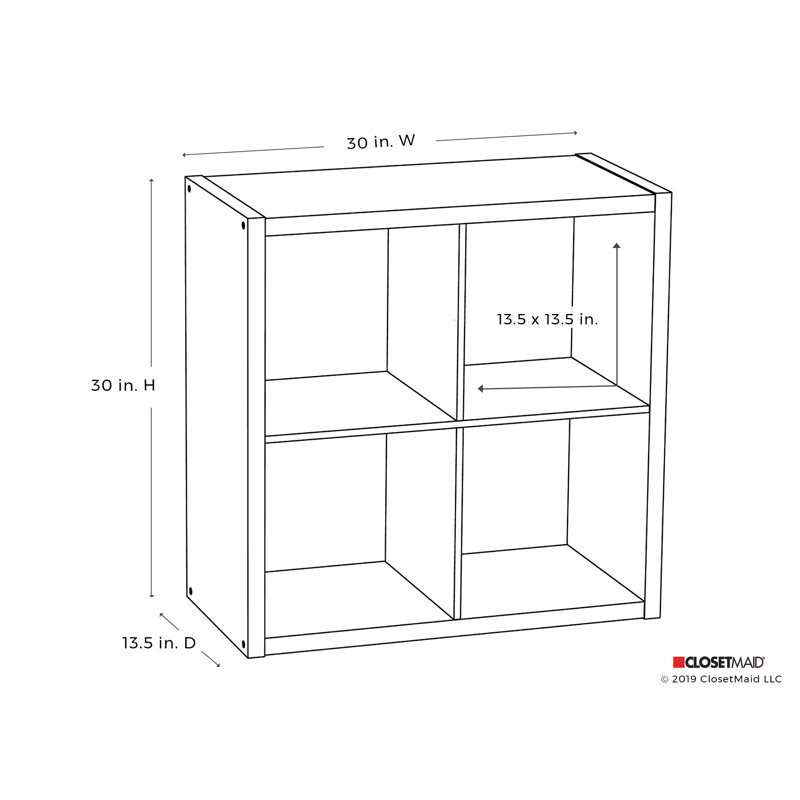 30" H x 30" W Decorative Cube Bookcase, Graphite Gray