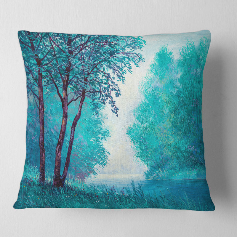 Coussin imprimé Blue Tree, 16" x 16"