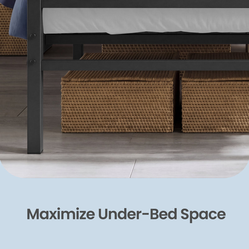 Stainless Steel Bed Frame, 140 x 190cm, Black