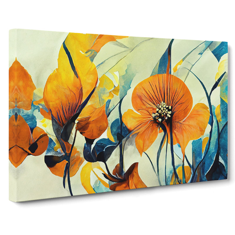 Modern Abstract Flowers Vol.2 - Wrapped Canvas, 35cm H x 50cm W x 3cm D