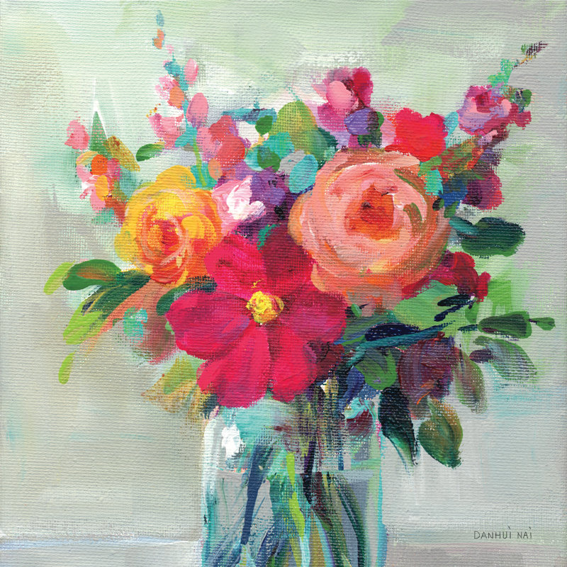 Cottage Garden Bouquet II by Danhui Nai - Wrapped Canvas Art Prints, 122cm H x 81cm W x 3.8cm D
