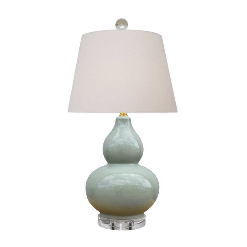 LAMPE PORCELIENNE CÉLADON BLEU CLAIR
