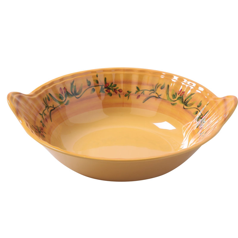 Yanco Olive Melamine Serving Bowl