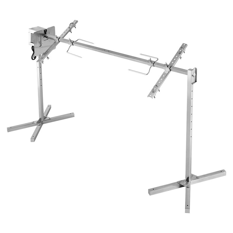 Ensemble de gril électrique à rôtissoire, 120 V CA avec hauteur réglable sur 8 niveaux, ensemble de grillade pour barbecue avec une capacité de charge de 60 kg, moteur de 38 W, conception en acier inoxydable pour les réunions
