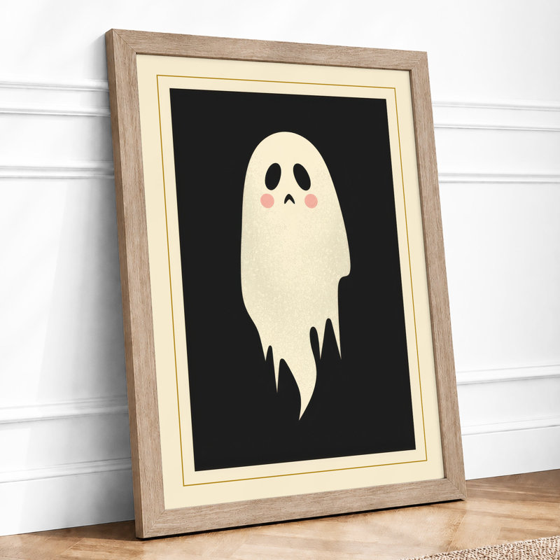 Melancholy Ghost Modern - Framed Print, A4 - 29.7 x 21.0 cm, Oak