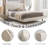 Melaya Elegant Wingback Upholstered Platform Bed Frame – Luxurious Design with Gold Piping, Sturdy Support, and Easy Assembly-640475837-640475827