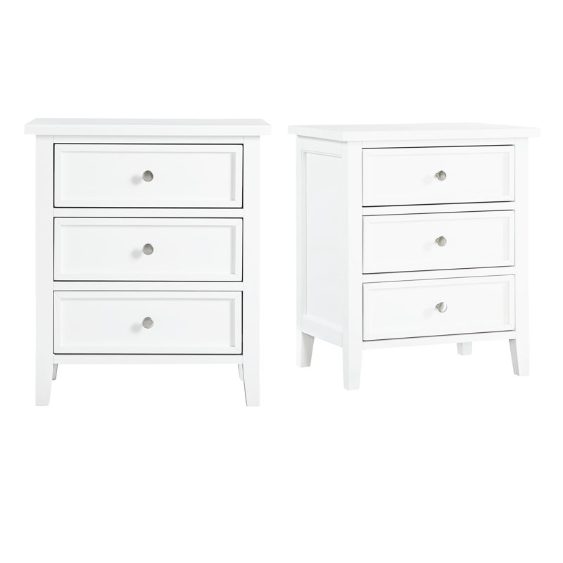 Ainis 3-drawer Nightstand - Set of 2, White