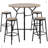 Industrial 5-Piece Bar Table and Chairs Set, Space Saving Dining Table with 4 Stools for Pub