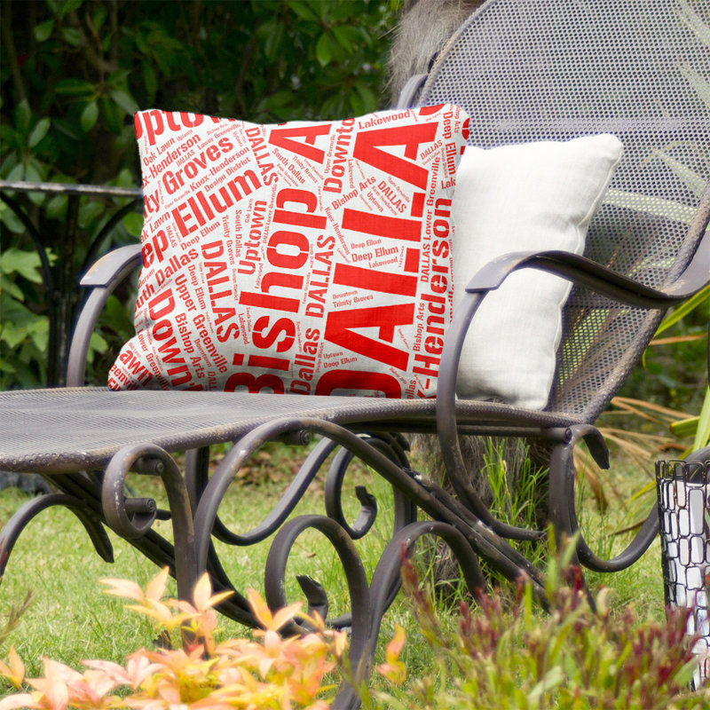 Coussin décoratif intérieur/extérieur dallas, Oui, H 18 po x l 18 po, Rouge