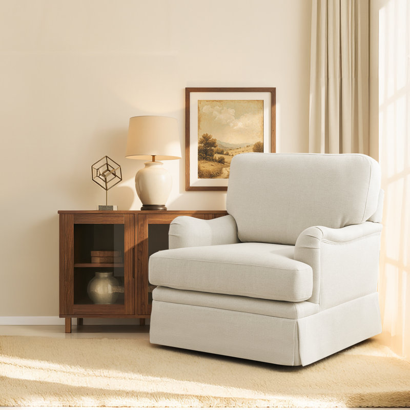 Fauteuil d'appoint pivotant avec coussin amovible Muro Modern, Beige