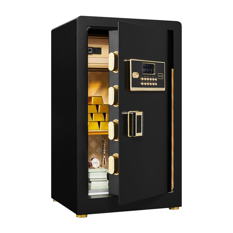 Coffre-fort de sécurité électronique en acier, coffre-fort de sécurité numérique anti-vol avec système d'alerte intelligent, tablette amovible, fonction de mise en sourdine, coffres-forts pour documents personnels