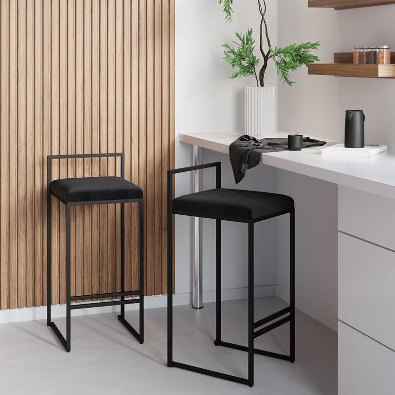 Camberly Upholstered Counter Stool with Metal Frame