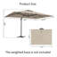 Parasol de patio en aluminium de 13 pi x l 9,7 pi avec table ronde, 2 chaises en osier de polyéthylène et coussin beige-1555973765