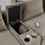 Canapé modulaire en velours côtelé avec console de rangement et USB sans assemblage-1193931769