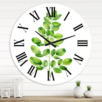 Moringa Branch Tropical Tree Foliage - Horloge murale de ferme