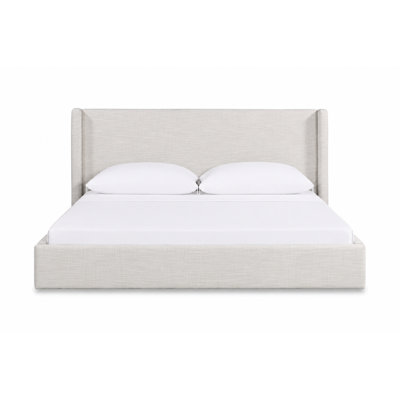 Mele Linen Upholstered Wingback Bed