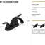 Robinet de lavabo de salle de bain 5,45 po, noir mat 2, bec à arc moyen, teinté, fixation sur le comptoir, robinet central 2-125703339