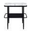 3 tables d'appoint avec dessus en verre trempé à imprimé marbré blanc et tablette élégante: 3 pièces: rangement personnalisé