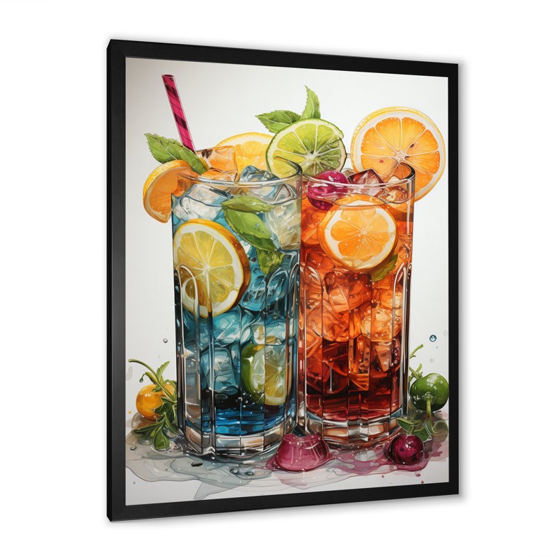 Jef Food Cocktail A Glamour II, H 32 po x l 24 po x P 1 po, Cadre photo noir