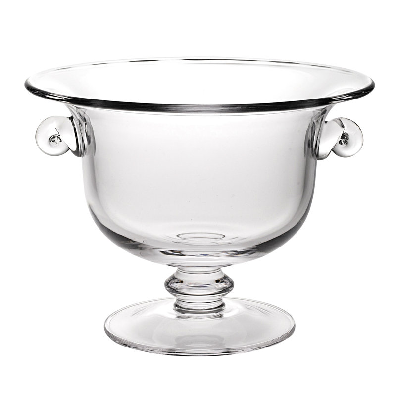 Elegant Clear Crystal Pedestal Centerpiece Bowl, 11" Diameter