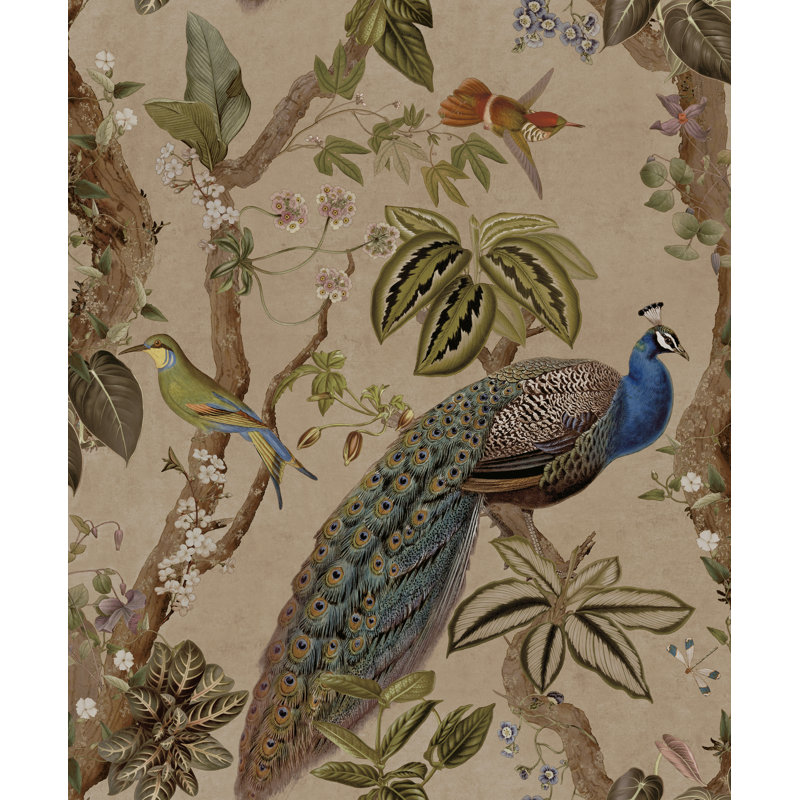 Papier peint non tissé Cassia Peacock, Beige