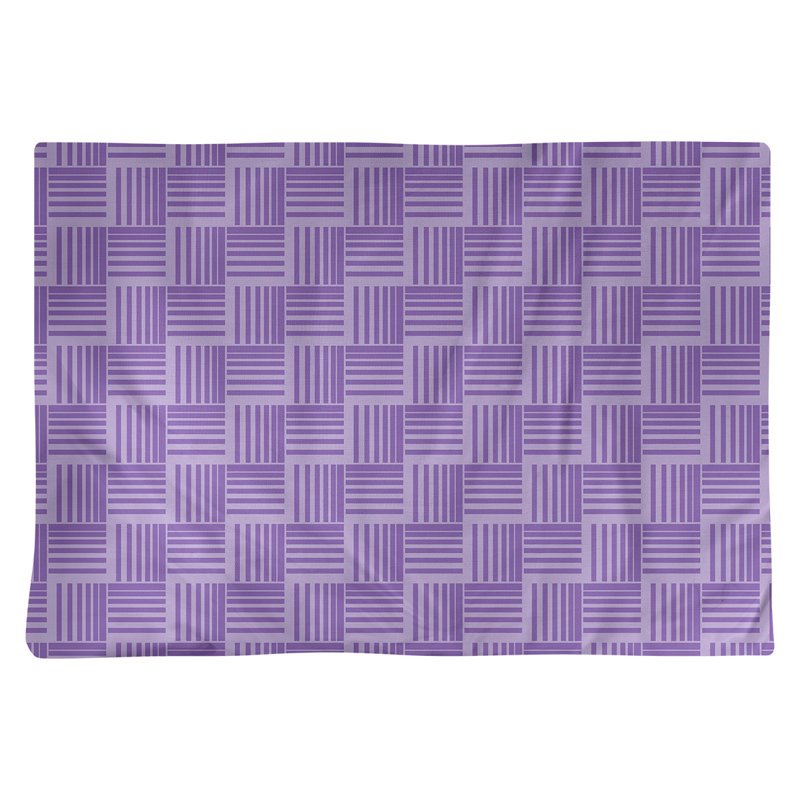 Napperon en coton à rayures de 18 po classique Baskettressées, Mauve clair, polyester