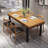 Retro Burlywood Rectangular Solid Wood Dining Table-1209562961
