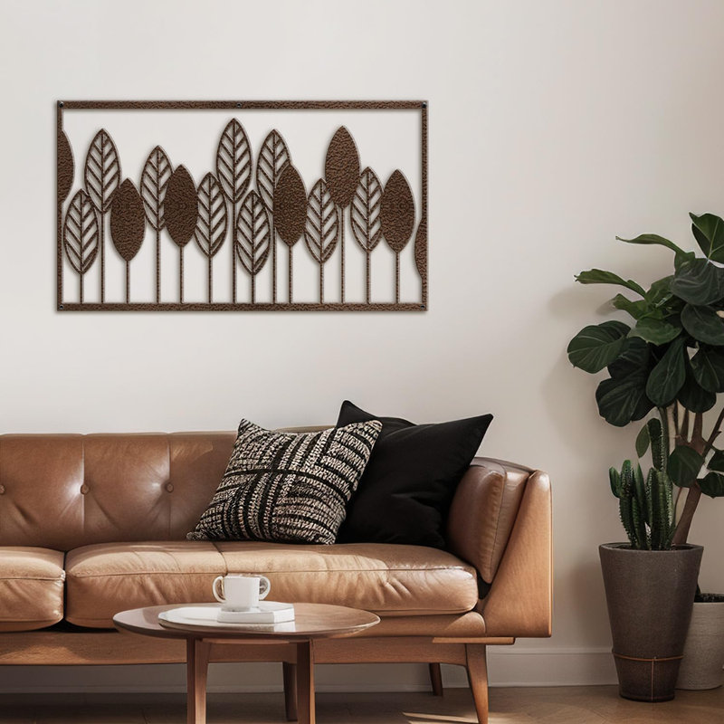 Décoration murale en métal, Bronze, H 12 po x l 24 po x P 0,05 po
