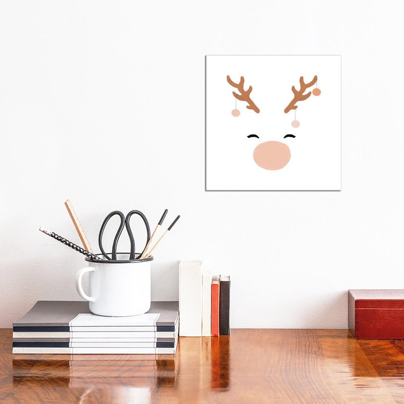 Deer And Baubles - Wrapped Canvas Painting, 30.48 cm H x 30.48 cm W