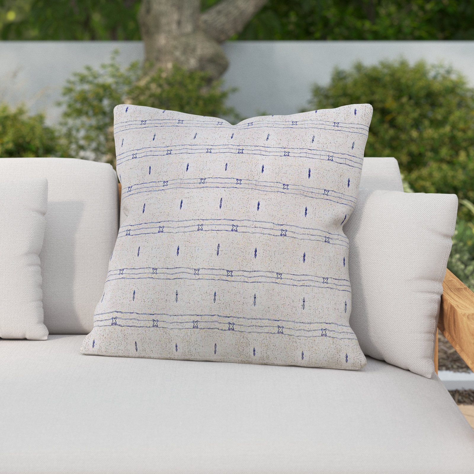 Leena Striped Indoor/Outdoor Throw Pillow, 18"  x 18"  